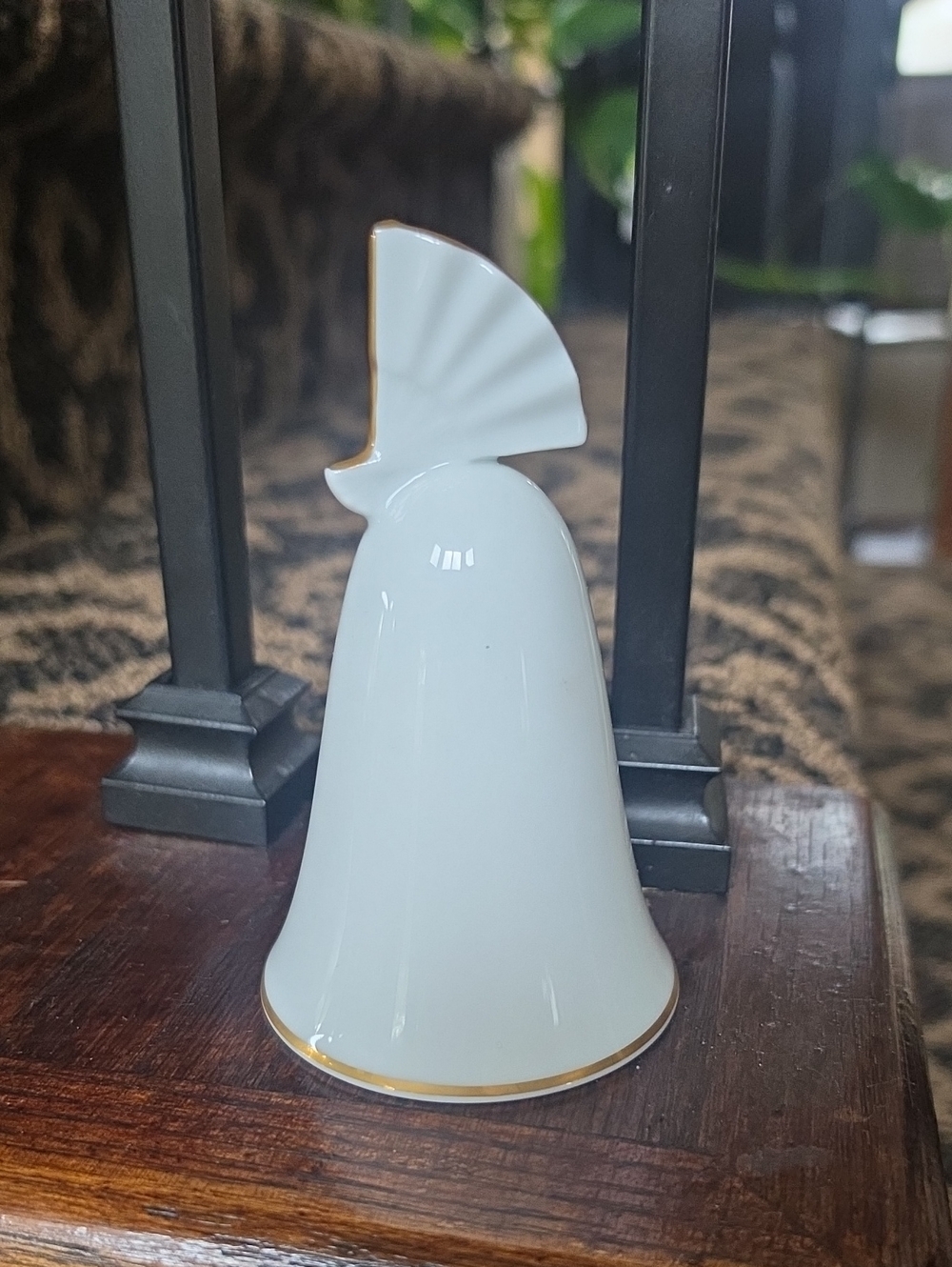 Noritake White Porcelain Bell with Gold Trim Accent